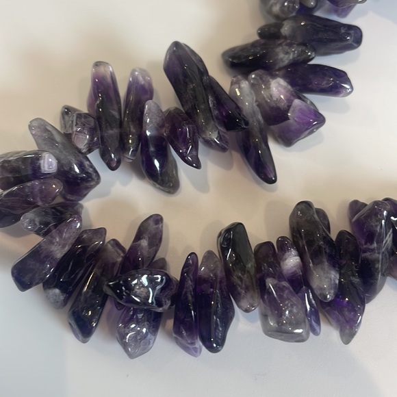 chunky Nauruan Amethyst necklace with Sterling silver clasp - Picture 4 of 10